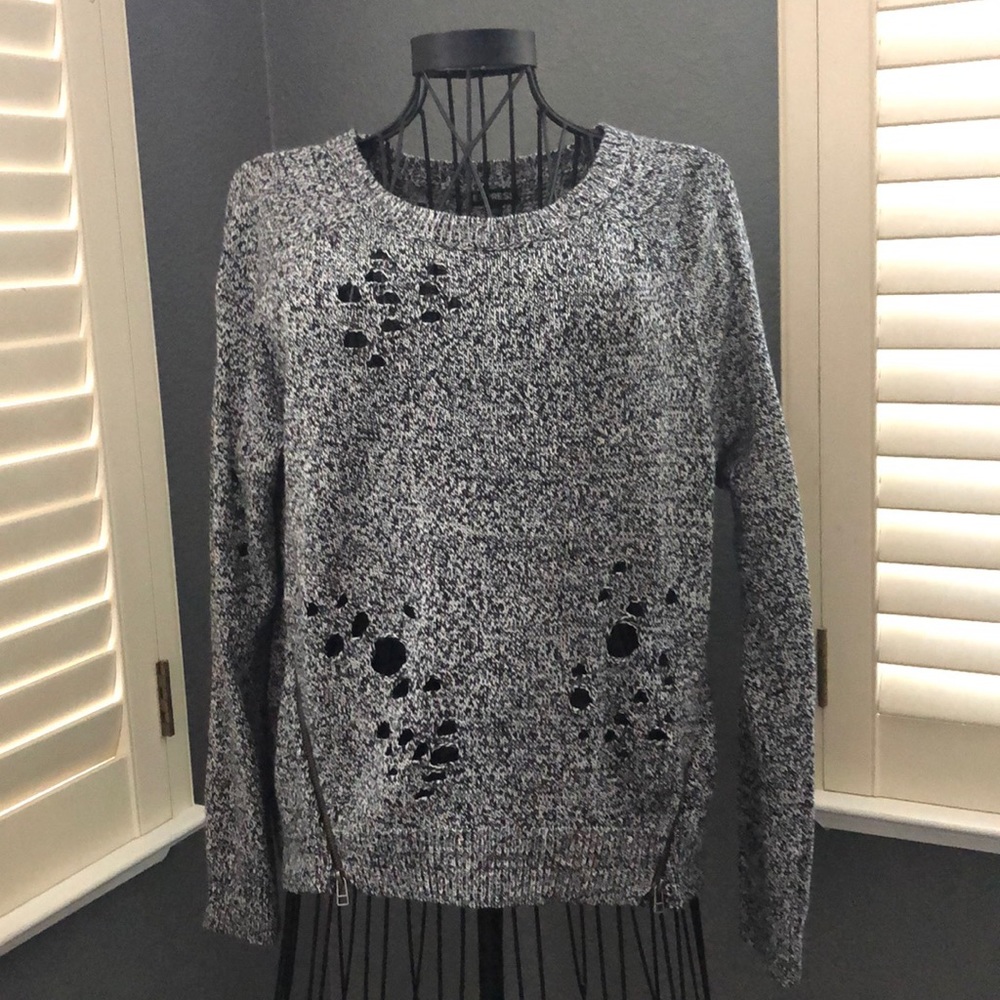 Distressed Black and white sweater from Express